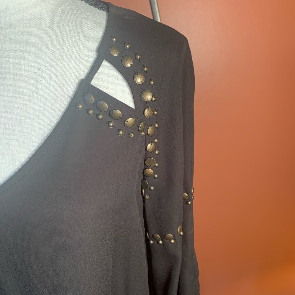 Rock & Republic Studded Black Blouse